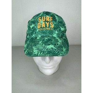 H&M Surf Days California Green Palm Tree Print Floral Size 2/4T Hat Youth Snap